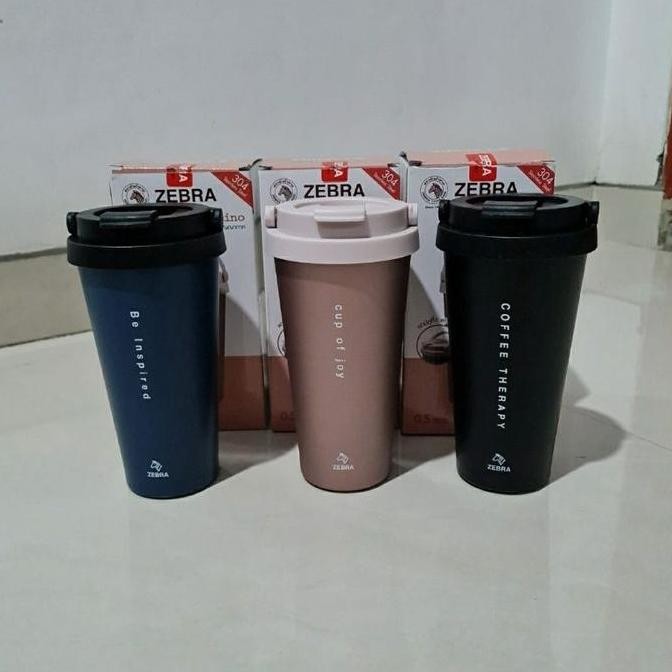 HARGA DISC - 112703 Vacuum Mug Cuppuccino 500ml Thermos Mug Zebra SUS 304