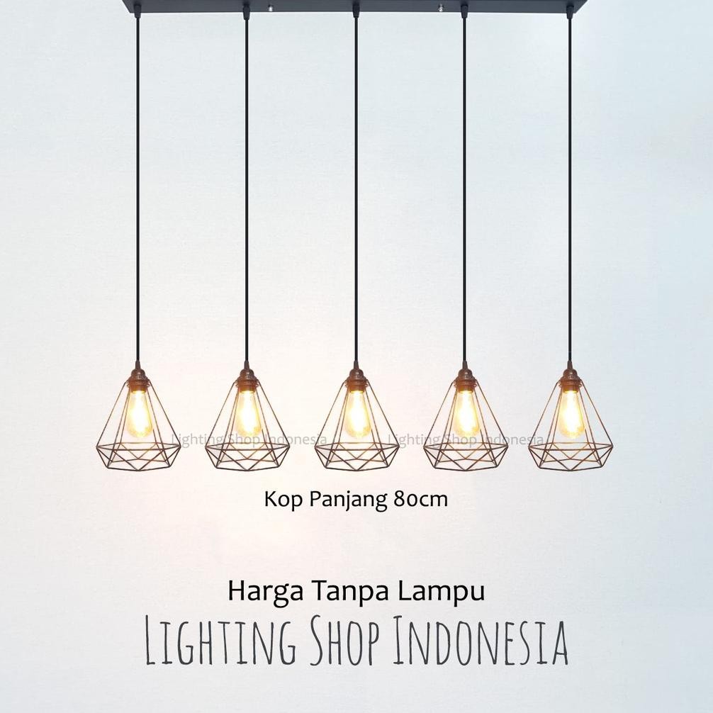 Lampu gantung panjang meja makan 5in1 minimalis