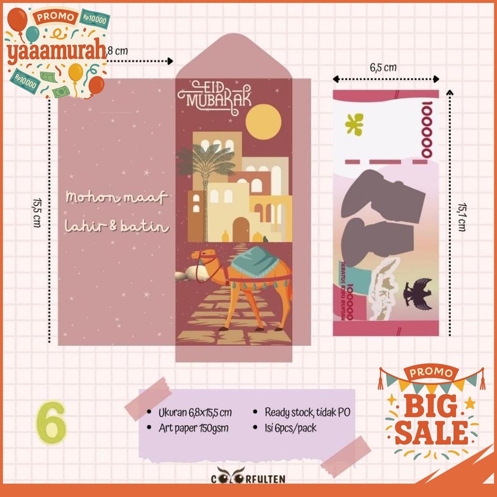 

AMPLOP LEBARAN/AMPLOP THR LEBARAN/AMPLOP ANGPAO IDUL FITRI/AMPLOP ANGPAO 6,8 X 15,5 CM