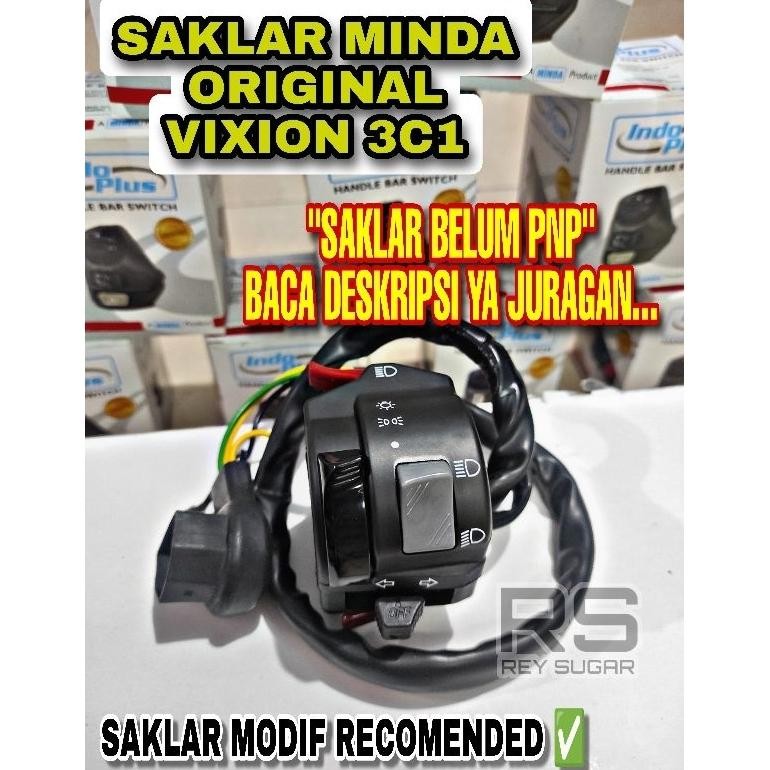 NEW SAKLAR KIRI VIXION OLD MINDA LAMA 3C1 BISA ON OFF LAMPU (ADA KARETNYA), BAHAN MODIF KE SEMUA MOT