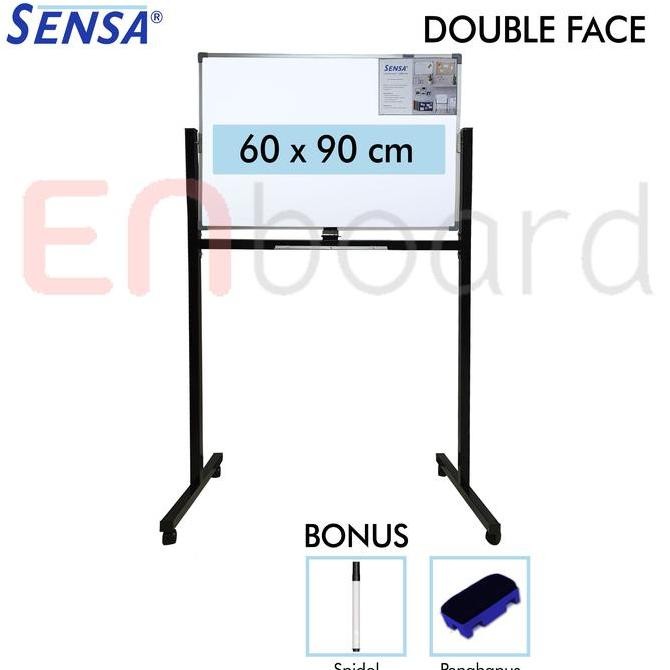 

Papan Tulis Whiteboard Standing Double Face Sensa 60 x 90 cm Kualitas Original