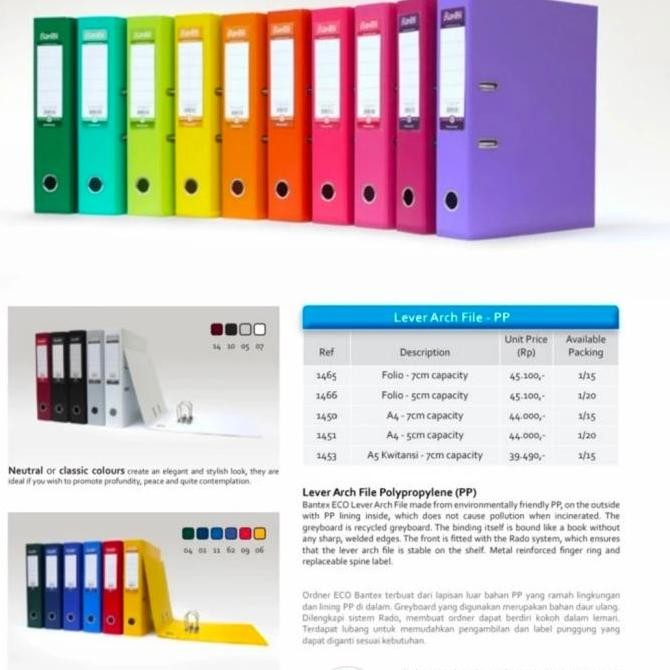 

Odner Bantex 1465V Folio Promo 1dus isi 15pcs Kualitas Original