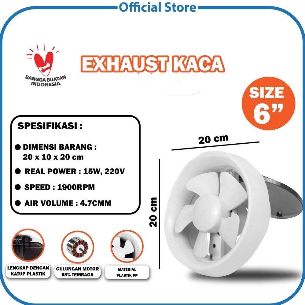 Kipas Bulat Dinding 6Inches/ Exhaust Fan Tembok 6 INCH/Hexos Ceiling 6 Inch Kipas Exhaust Toilet Rou