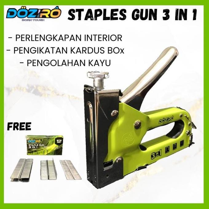 

Staples Gun 3 In 1 Tacker Stapler Staples Perekat Powerfull Streples Tembak Diskon