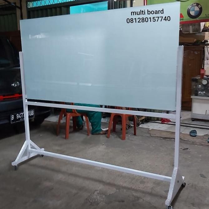 

glass whiteboard standing 90 x 180 cm nonmagnet Kualitas Original