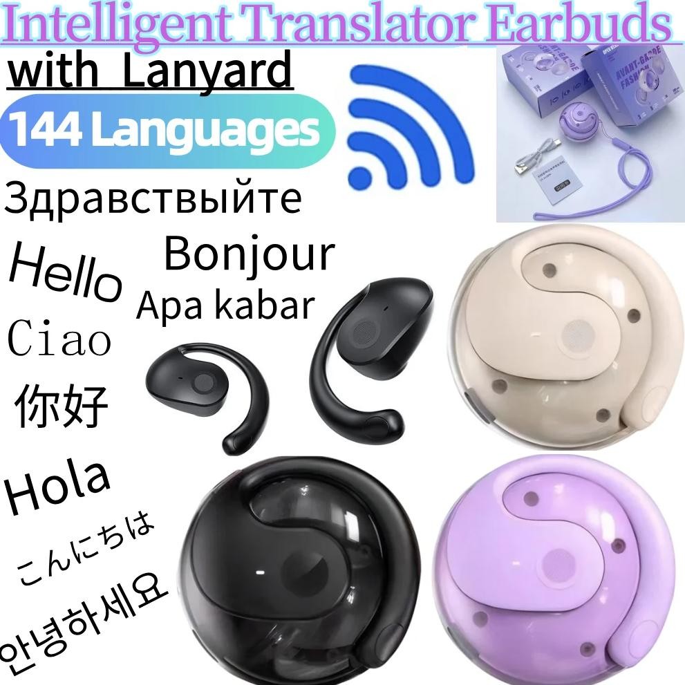 

Wireless BT AI Translation Earbuds 144 Languages Smart Voice Translator Translator Device for Travel Business and Learning