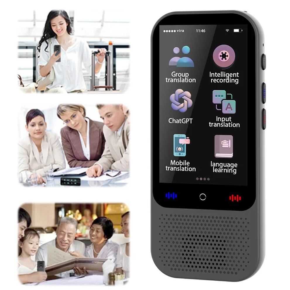 

Two Way Real-Time Voice Translator 138 Languages Voice Translating 16 Offline 3inch HD Touch Screen for Business Travel Learning