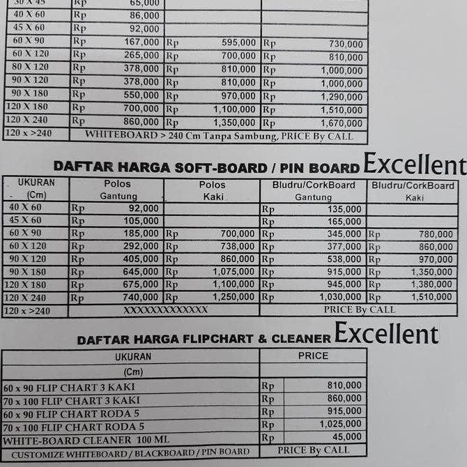 

papan Flipchat Excellent uk 70x100 Kualitas Original