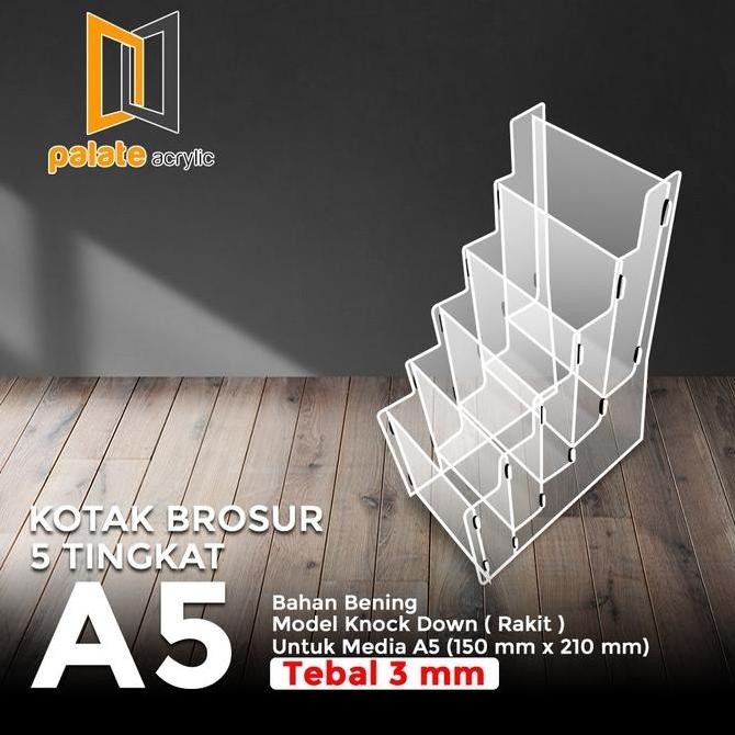 

TEMPAT BROSUR A5 5 SUSUN /AKRILIK RAK BROSUR A5 5 LAYER 3MM - RAKIT Kualitas Original