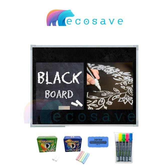 

Blackboard Spidol 80x120 cm Papan Tulis Kapur Hitam 80x 120cm Tanggung ( Papan Tulis Hitam Gantung Tempel Black Board Chalkboard EcoSave ) Kualitas Original