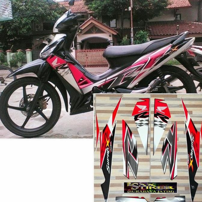 Promo striping original Honda Supra X 125 R hitam putih merah tahun 2010 COD