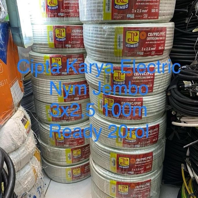 Kabel Jembo Nym 3X2.5 100M Putih / Nym 3X2,5Mm Jembo 100M Engkel