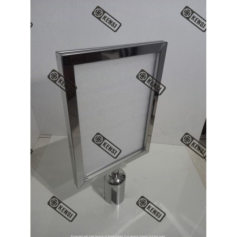 

Sign Board FRAME Display A4 Signage stainless papan tiang antrian Kualitas Original