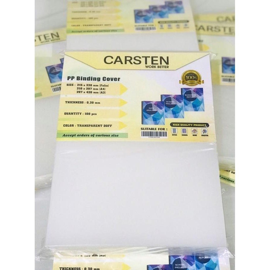 

Termurah!!! Cover mika jilid Doff atau Emboss 0.30 A4 isi 100 lembar Kualitas Original