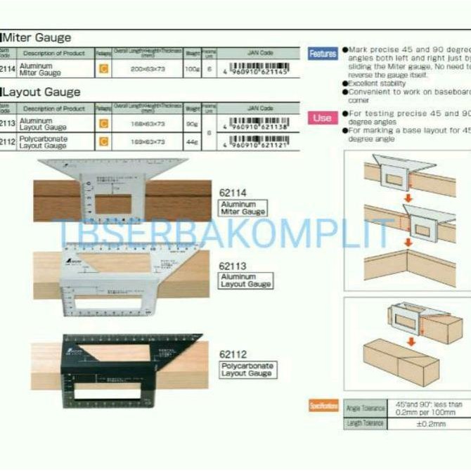 

Penggaris Busur 45 dan 90 Derajat Shinwa Japan 62113 Aluminium Layout Kualitas Original