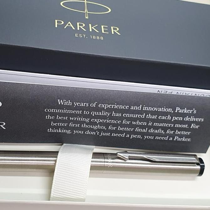 

Pulpen Parker Vektor Roller Ball Stainless CT (Klip Silver) Kualitas Original