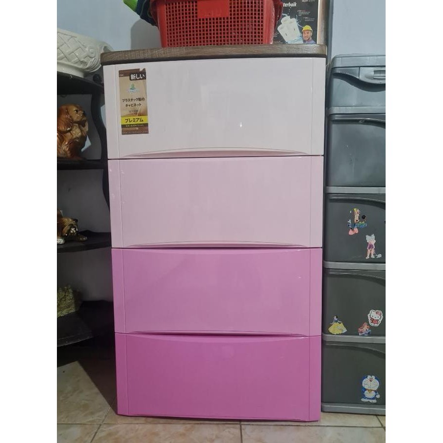 

Lemari Laci Plastik 4 susun Olymplast Drawer Cabinet ODC 04 Modern Kualitas Original