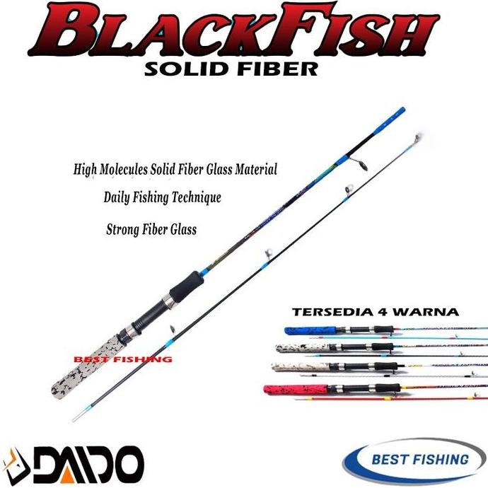 

Terlaris Joran Daido Black Fish Fiber Solid 120Cm 135Cm 150Cm
