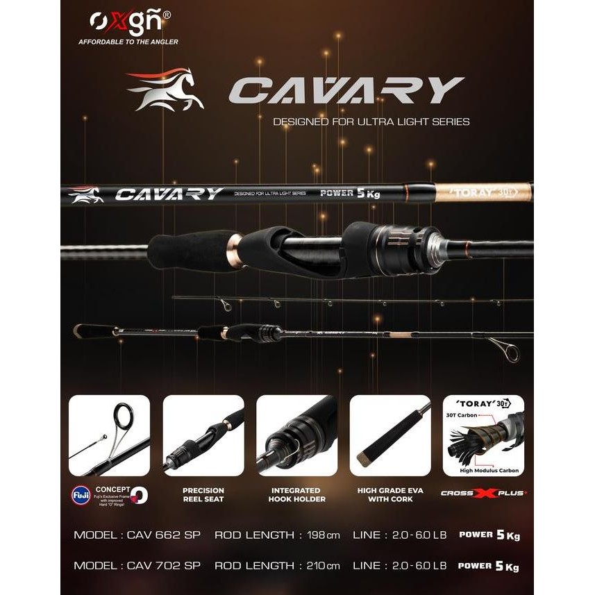 

Terlaris Joran Pancing Ul Oxgn Cavary Ultralight Spinning 662 & 702 2-6Lbs | Joran Ultra Light Spinning 198Cm&210Cm Solid Carbon
