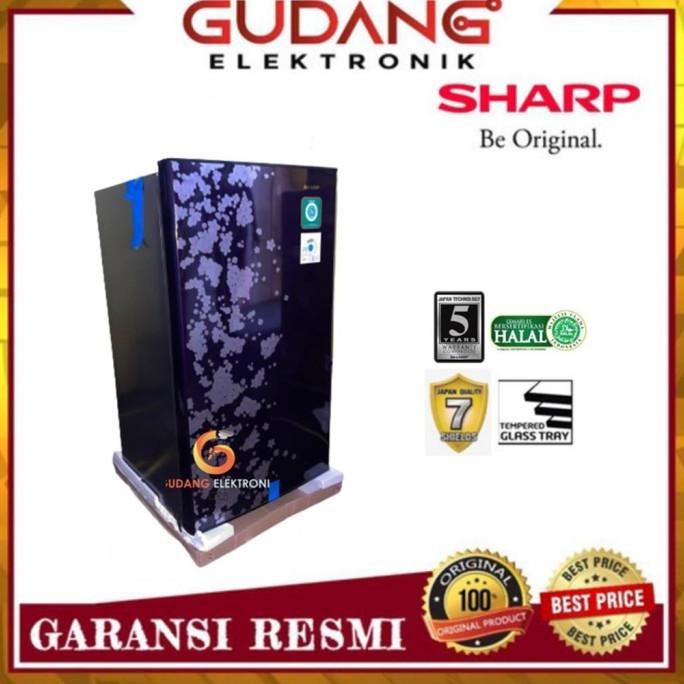 Tersedia LEMARI ES 1 PINTU SHARP SJN162DVR MOTIF BUNGA KULKAS SHARP SJ-N 162 D