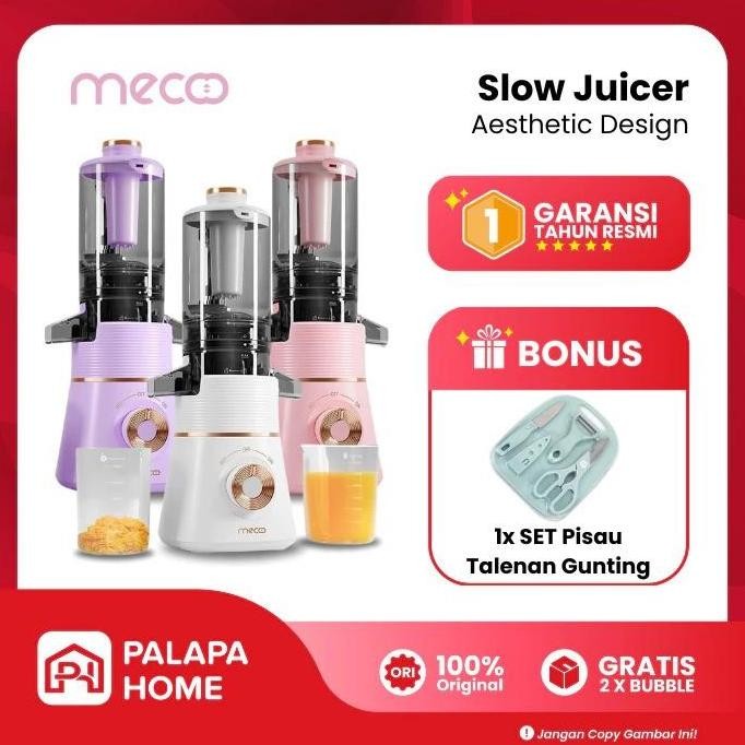 Tersedia Mecoo Slow Juicer Blender Buah Mecco Tanpa Ampas Low Watt Mesin Juser Meco