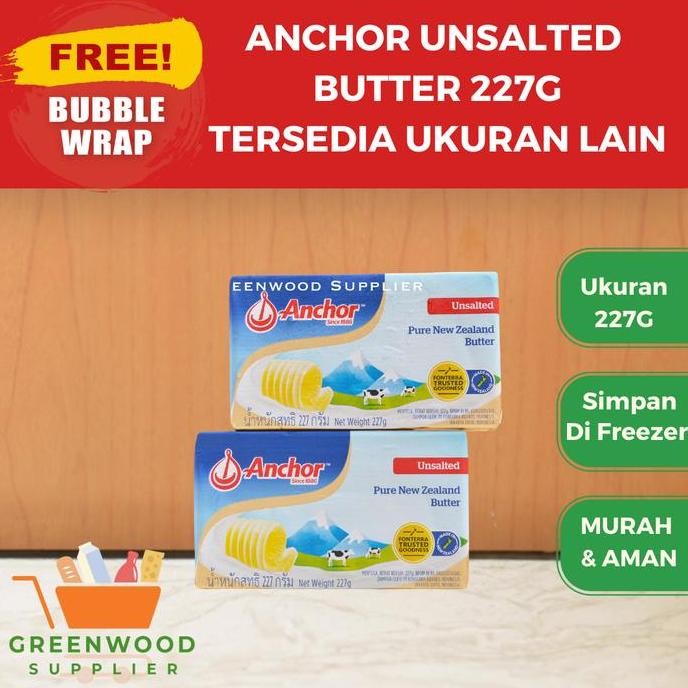 

[Ready/Spesial] Anchor Unsalted Butter 227 Gram [Terlaris&Recommended]
