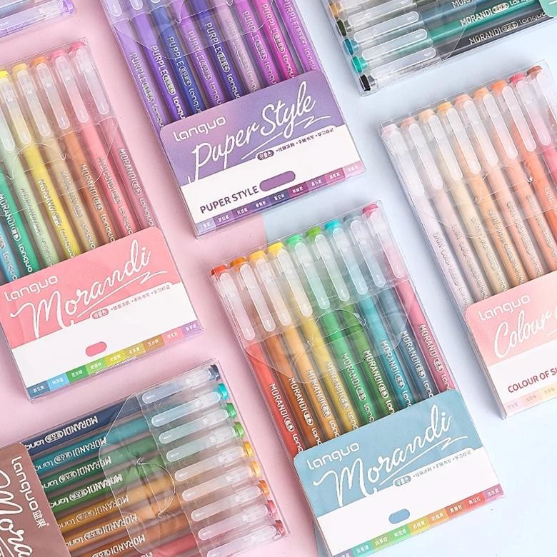 

13Style 9Pcs/Set Multi-Color Pen Large-Capacity Color Handbook Pen Set Morandi Color Student Marker Pen