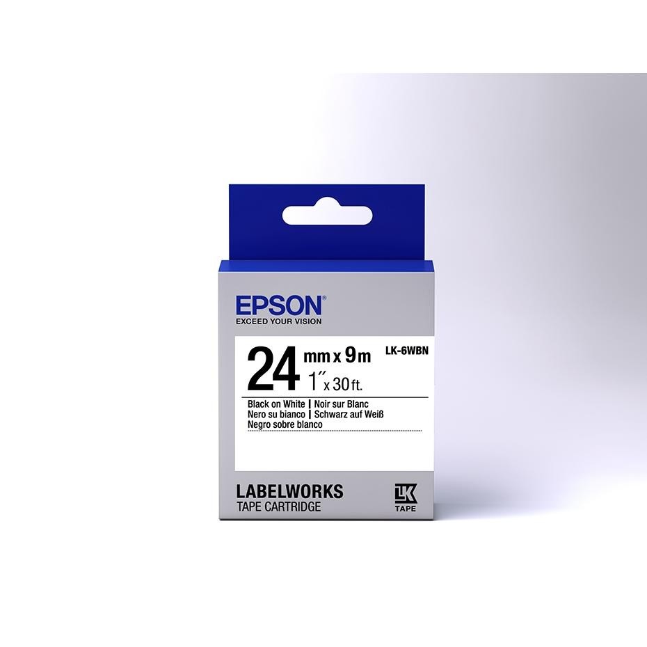 

LINDU Epson Label Tape LK6-WBN 24mm Black On White