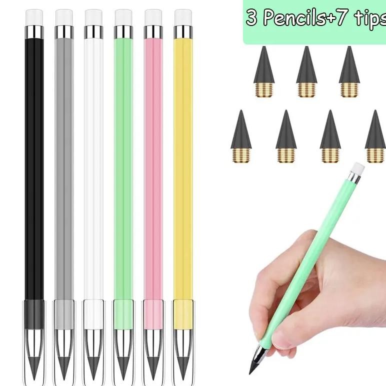 

10Pcs Eternal Pencil Set Macaron For Kids Cute Pens Painting Art School Office Supplies Infinity Pencils Tips Stationery