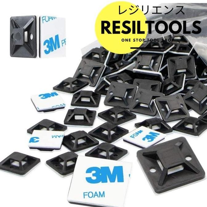

PERPACK Cable Tie Mounts 20 x 20 mm Hitam Dudukan Kabel Ties Pengikat