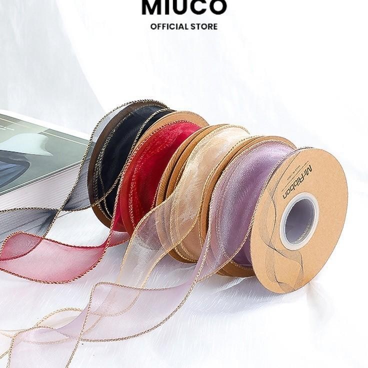 

Miuco Pta2 Cfms Pita Chiffon Lis Emas Roll Lebar 4Cmpita Kado 4Cmpita Dekorasi Buket