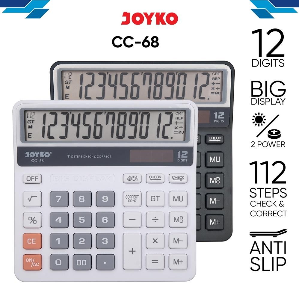 

LINDU Calculator Kalkulator Joyko CC-68 12 Digits Check & Correct