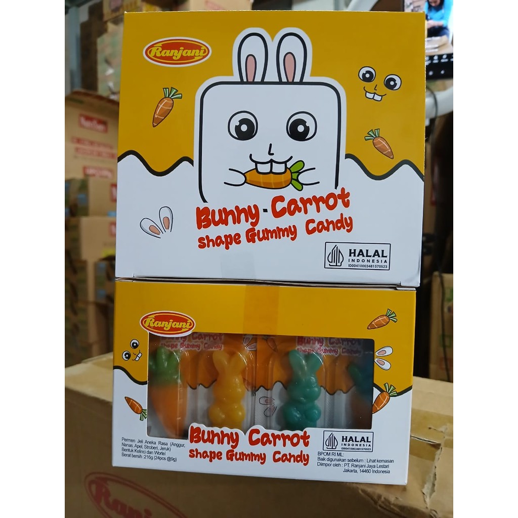 

Bunny carot gummy candy ecer ( 24pcs)