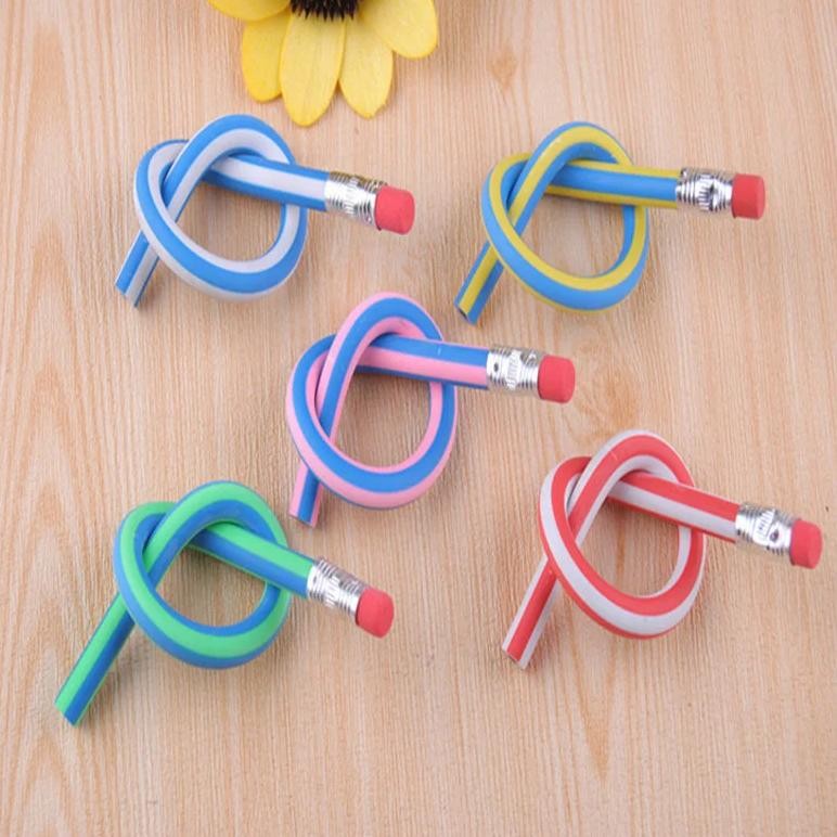 

10 Pieces Cute Candy Color Soft Flexible Standard Pencils Stationery