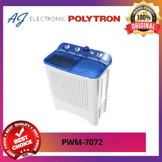 Tersedia MESIN CUCI POLYTRON PWM-7072 / PWM7072 , MESIN CUCI 2 TABUNG 7 KG