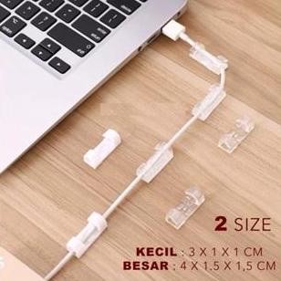 

Penjepit Kabel Klip Kabel Orgabizer Cable Clip Pengikat Kabel Warna Putih Transparan ABS