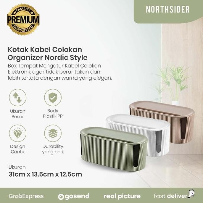 

Kotak organizer kabel charger cable management box Nordic style