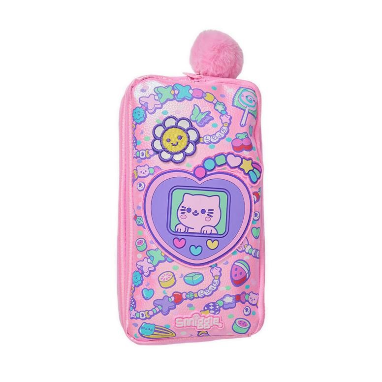 

LINDU Smiggle Super Charge Pocket Character Pencil Case - IGL456809PNK
