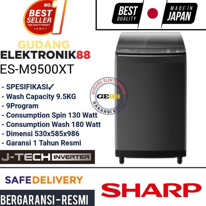Tersedia Mesin Cuci sharp 1 Tabung 9.5Kg ES-M9500XT Top Loading Sharp 1 Tabung