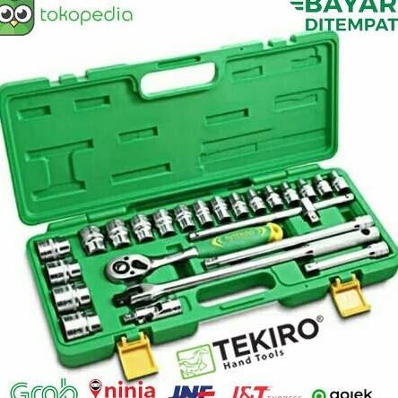 BERKUALITAS TEKIRO KUNCI SOK SET 24PCS 8MM - 32MM / KUNCI SHOCK / TOOLS SET BOX