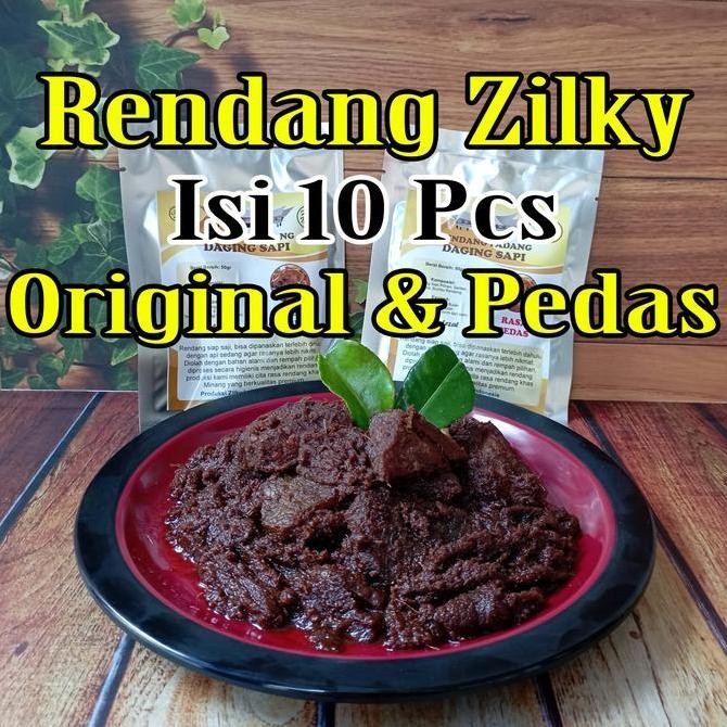 

Rendang Zilky Isi 10 Pcs Potong Daging Sapi Khas Asli Padang Minang Randang 500gr 500 gr 1/2kg 1/2 kg Bumbu Original Ori Pedas Pedes Makanan Dalam Kemasan Praktis Ekonomis Siap Saji Bukan Mama Mamah Fuji Puji Murah Enak LC