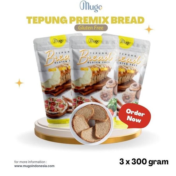 

Sale Mugo Tepung Bread Gluten Free 300Gr Untuk (Bread, Pizza, Donut) [3Pcs]