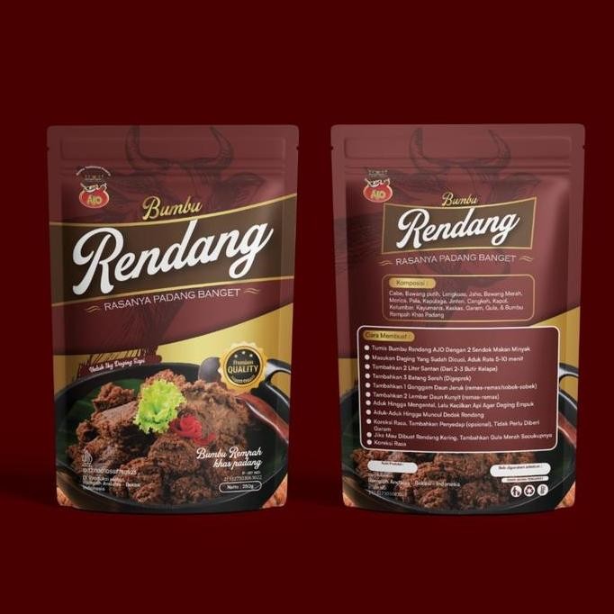 

Bumbu Rendang AJO Asli Padang 250 Gram Untuk 1 Kg Daging Tahan Sampai 1 tahun tanpa Freezer LC