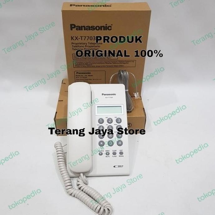 TELEPON KABEL PANASONIC KX-T7703 (PUTIH) PESAWAT TELEPON RUMAH T7703