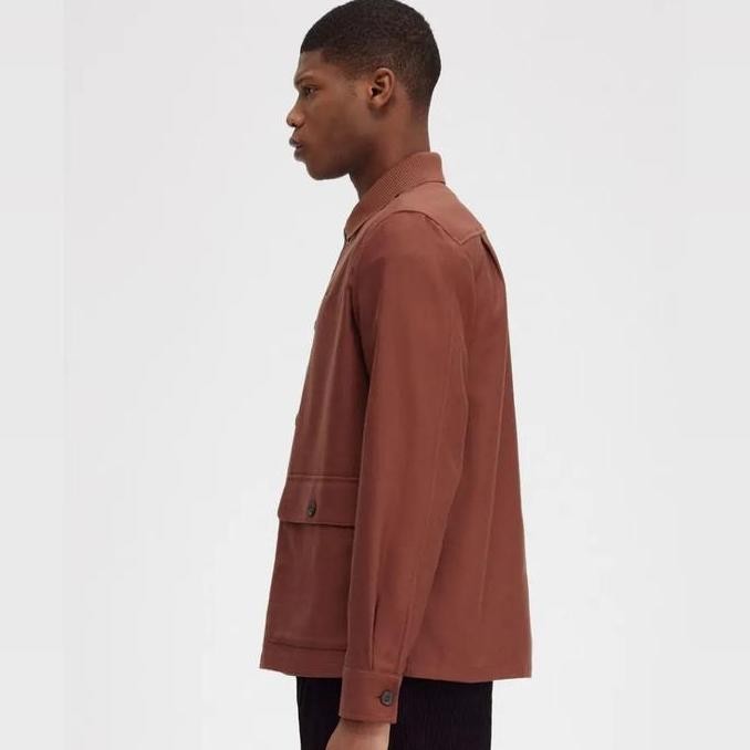 Grosir Fred Perry - Fred Perry Utility Pocket Overshirt - Whisky Brown