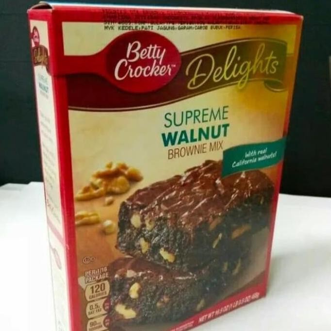 

Grosir Betty Crokers Supreme Walnut Brownie Mix 467Gr Tepung