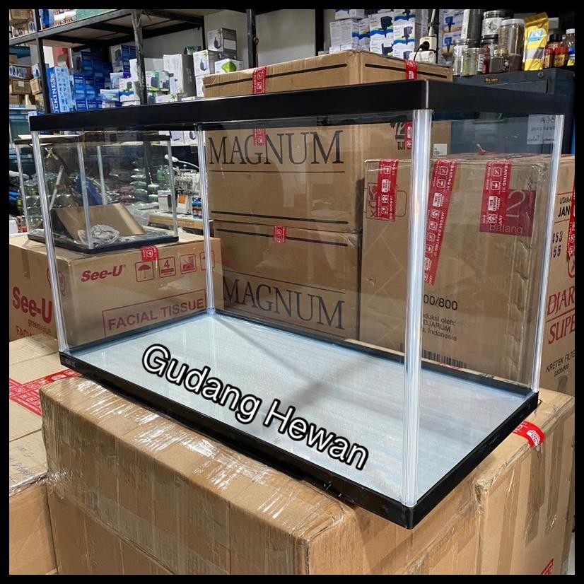 GEX 60 CM HITAM - 60X30X35 CM - AQUARIUM IKAN - TEMPAT IKAN