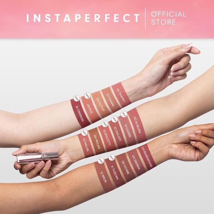 BEST SELLER TOP CREATOR CHOICE INSTAPERFECT SUEDE LIP MATTE (MLBB NUDE LIP CREAM, COVER BLURRY, TRAN