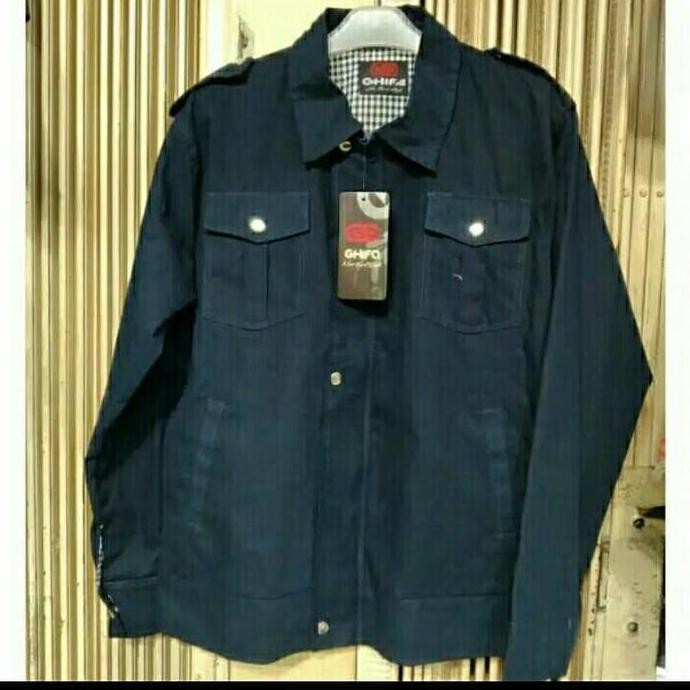 Grosir Jaket Almamater Biru Dongker/Biru Navy Polos Pria Dan Wanita Size L Xl