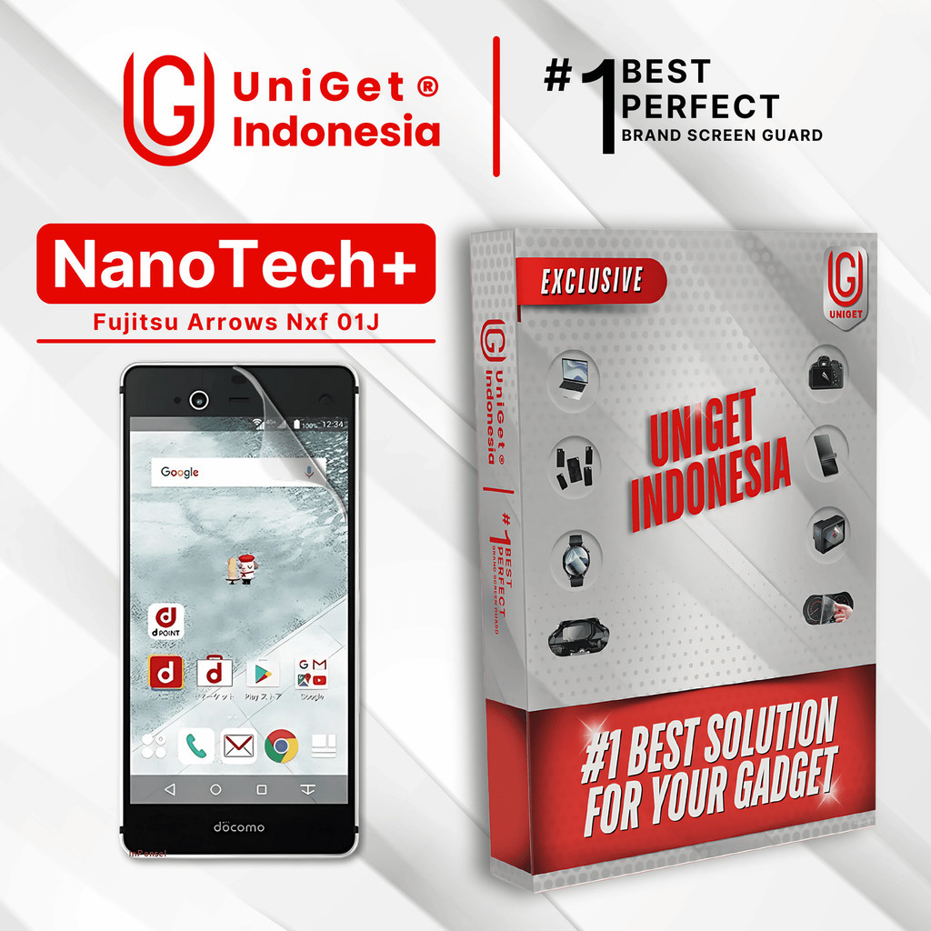 UniGet EPU BIO GENESIS Hydrogel for Fujitsu Arrows NX F-01J / Screen Guard (Nanotech+ 100% Recycle) 